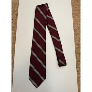 Sturbridge Mens Silk Repp Stripe Tie Burgundy Tan Navy Blue USA Made Necktie